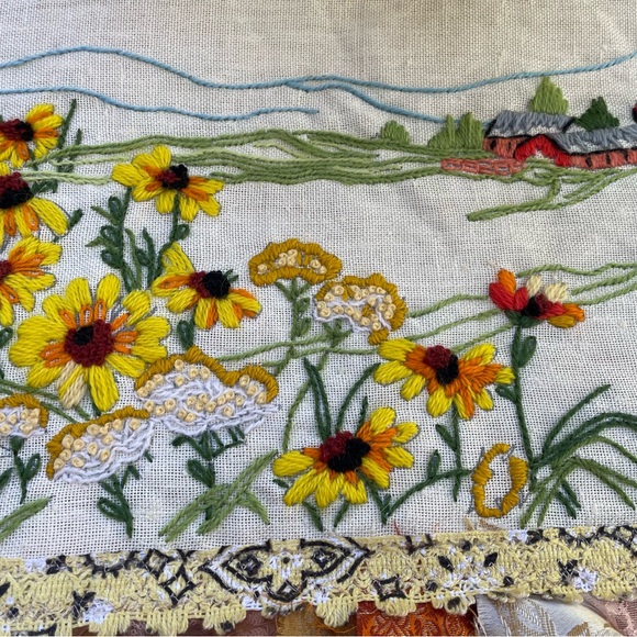 Handmade artsy boho sweater coat and embroidered cottagecore farm topper - Picture 11 of 11